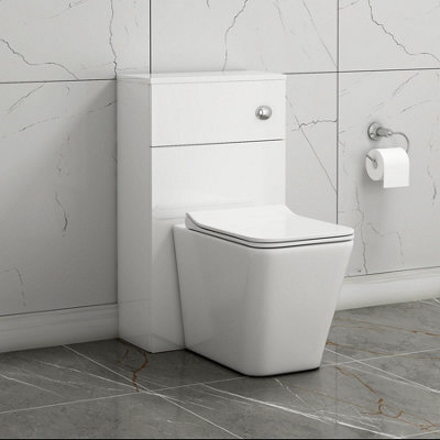Royal Bathrooms Gloss White 500mm Wc Toilet Unit With Elena Rimless Btw Pan & Seat,cistern
