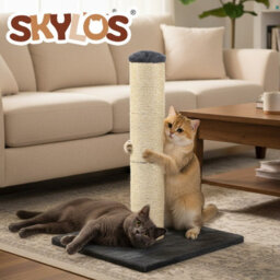 Skylos Tall Cat Scratching Post Natural Sisal Pole Heavy Duty Base Toy - thumbnail 9