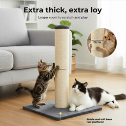 Skylos Tall Cat Scratching Post Natural Sisal Pole Heavy Duty Base Toy - thumbnail 5
