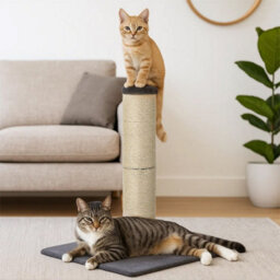 Skylos Tall Cat Scratching Post Natural Sisal Pole Heavy Duty Base Toy - thumbnail 1
