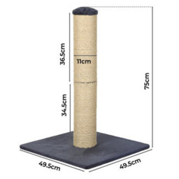 Skylos Tall Cat Scratching Post Natural Sisal Pole Heavy Duty Base Toy - thumbnail 4