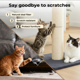 Skylos Tall Cat Scratching Post Natural Sisal Pole Heavy Duty Base Toy - thumbnail 7