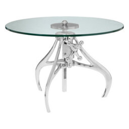 Orsina Maxi Crank Mechanism Metal And Glass Table - thumbnail 6