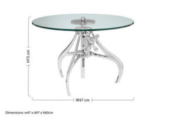 Orsina Maxi Crank Mechanism Metal And Glass Table - thumbnail 5