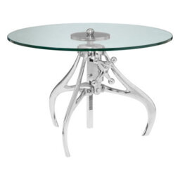 Orsina Maxi Crank Mechanism Metal And Glass Table - thumbnail 1