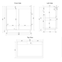 Royal Bathrooms Orion 800mm Mint Sage Floor Standing Plain White Countertop Vanity Unit 2 Door With Nova Basin & Chrome Accent Trim - thumbnail 7