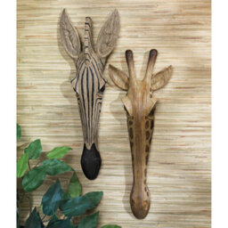 Design Toscano Giraffe Animal Mask Wall Sculpture - African Savannah Art - thumbnail 2