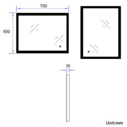 Emke Illuminated Bathroom Mirror With Light Bathroom Led Mirror With Touch Switch Demister 500X700 mm - thumbnail 8