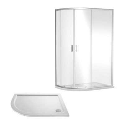 Balterley Almington Shower Enclosure Bundle: Offset Left Hand Quadrant & Slimline Tray, 1200 X 800 mm Chrome/white - image 1