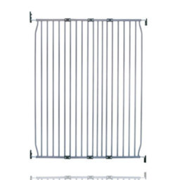 Safetots Extra Tall Screw Fit Metal Baby Gate, Grey, 110Cm - 120Cm - thumbnail 1
