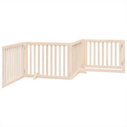 Walplus Wood Dog Gate With Door Foldable 4 Panels 320 Cm Poplar Wood - thumbnail 6