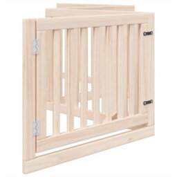 Walplus Wood Dog Gate With Door Foldable 4 Panels 320 Cm Poplar Wood - thumbnail 5