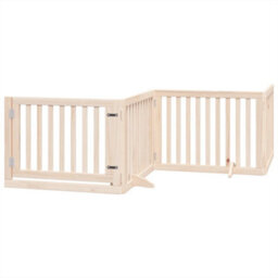 Walplus Wood Dog Gate With Door Foldable 4 Panels 320 Cm Poplar Wood - thumbnail 2