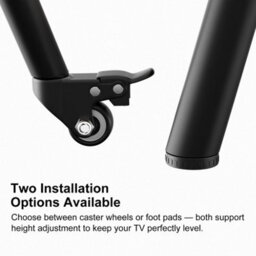 Aesome Height Adjustable Tripod Tv Floor Stand For 40-75 Inch Tvs With Wheels, Round Shelf, 50Kg Capacity - thumbnail 9