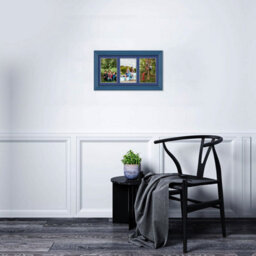 AK Frames 40X20Cm Navy Blue Classic Multi Photo Frame With Blue Mount - Holds 3 Apertures (3X) 6X4 Photos - thumbnail 3