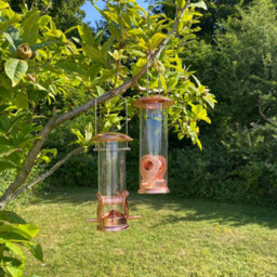 Selections Copper Style Hanging Bird Seed Feeder With 2 Feeding Ports - thumbnail 1