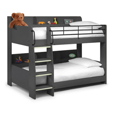 Oakham Walnut Bunk Bed - Anthracite - Single (90Cm) - image 1