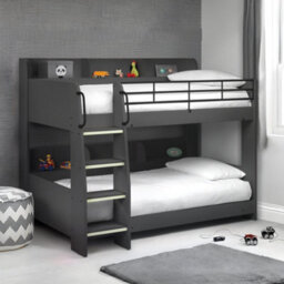 Oakham Walnut Bunk Bed - Anthracite -  Single (90Cm) - thumbnail 2