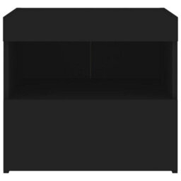 Berkfield Bedside Cabinet With Led Lights Black 50X40X45 Cm - thumbnail 8