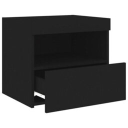 Berkfield Bedside Cabinet With Led Lights Black 50X40X45 Cm - thumbnail 7