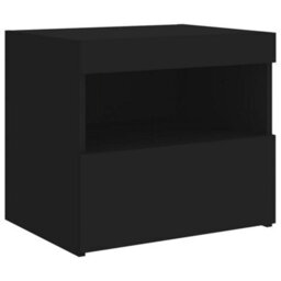 Berkfield Bedside Cabinet With Led Lights Black 50X40X45 Cm - thumbnail 6