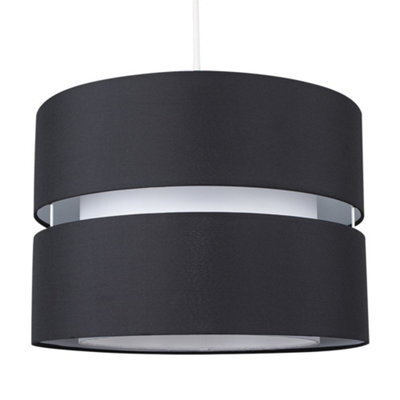 Valuelights Sophia Large Black 2 Tier Ceiling Light Shade And Bulb (D)35Cm - image 1