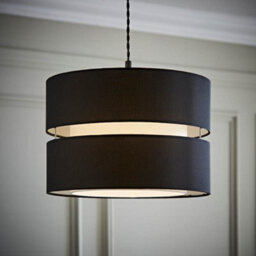 Valuelights Sophia Large Black 2 Tier Ceiling Light Shade And Bulb (D)35Cm - thumbnail 2