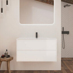 Banyetti Optim Noir 1000mm Wall Hung Vanity Unit + Basin - Matt White