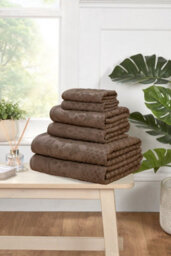 Rapport Home Versailles Jacquard Bath Towel Pure Cotton Mushroom Latte - thumbnail 3
