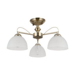 Luminosa Lighting Luminosa Moreti Multi Arm Semi Flush Ceiling Lamp Antique Brass 3Xe27 - thumbnail 5