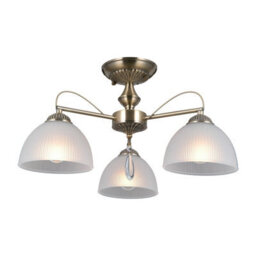 Luminosa Lighting Luminosa Moreti Multi Arm Semi Flush Ceiling Lamp Antique Brass 3Xe27 - thumbnail 8