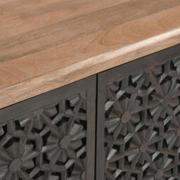 Furniturebox Uk Rainier Square Walnut Wood 2 Door Decorative Sideboard - thumbnail 7