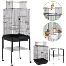 Yaheetech Black Play Top Metal Bird Cage W/ Detachable Rolling Stand - thumbnail 5
