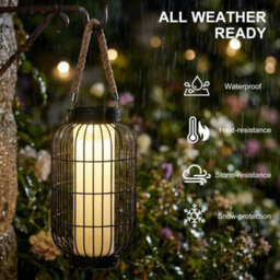 Elegant Large Solar Lantern  Waterproof Decorative Table Lamp For Outdoors - thumbnail 6