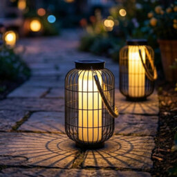 Elegant Large Solar Lantern  Waterproof Decorative Table Lamp For Outdoors - thumbnail 5
