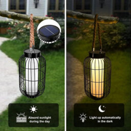 Elegant Large Solar Lantern  Waterproof Decorative Table Lamp For Outdoors - thumbnail 4