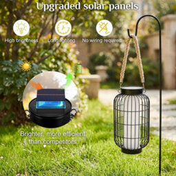 Elegant Large Solar Lantern  Waterproof Decorative Table Lamp For Outdoors - thumbnail 3