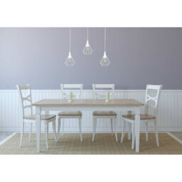 Luminosa Lighting Luminosa Selene Wire Frame Pendant Ceiling Light White 3X E27 - thumbnail 3