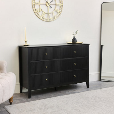 Melody Maison Large 6 Drawer Chest Of Drawers - Hales Black Range - image 1