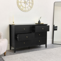 Melody Maison Large 6 Drawer Chest Of Drawers - Hales Black Range - thumbnail 3