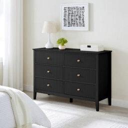 Melody Maison Large 6 Drawer Chest Of Drawers - Hales Black Range - thumbnail 2