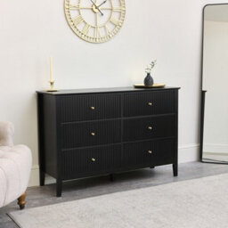 Melody Maison Large 6 Drawer Chest Of Drawers - Hales Black Range