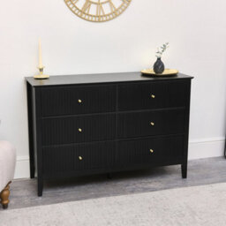Melody Maison Large 6 Drawer Chest Of Drawers - Hales Black Range - thumbnail 5