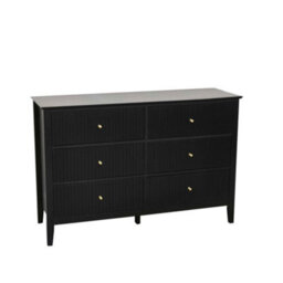 Melody Maison Large 6 Drawer Chest Of Drawers - Hales Black Range - thumbnail 8