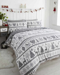 Portfolio Home Noel Grey Single Duvet Cover And Pillowcase - thumbnail 1