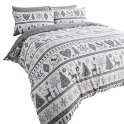 Portfolio Home Noel Grey Single Duvet Cover And Pillowcase - thumbnail 2