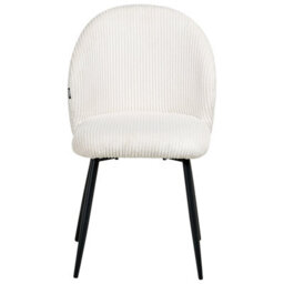 Wyld And Coco Off-White Corduroy Dining Chairs Set Of 2 With Padded Seats And Powder-Coated Metal Legs - thumbnail 1