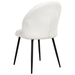 Wyld And Coco Off-White Corduroy Dining Chairs Set Of 2 With Padded Seats And Powder-Coated Metal Legs - thumbnail 7