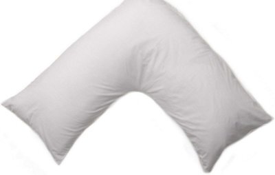 Homes & Linen Orthopaedic V-Shaped Pillow Extra Cushioning Support For Head, Neck & Back