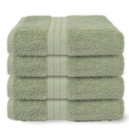 Ohs 4 Pack Of 100% Cotton Bath Towel, 70 X 115Cm - Sage Green - thumbnail 1